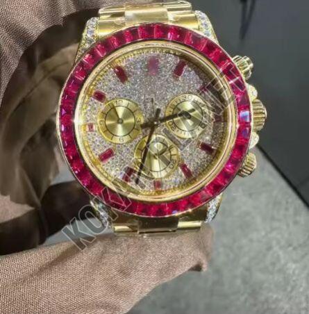 Mens Unmatched Quality Luxury VVS Moissanite Diamond Watch