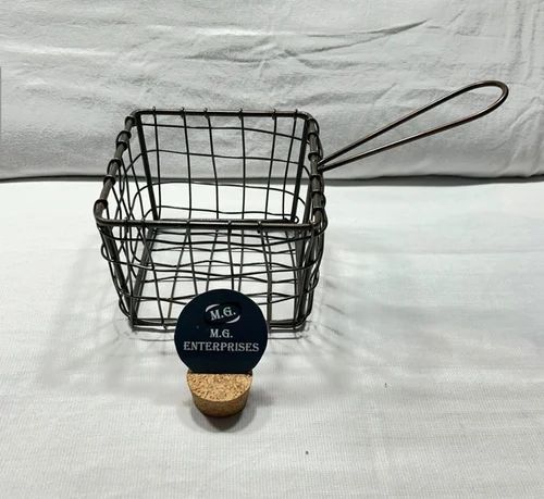 MG Iron Fryer Basket, Color : Black