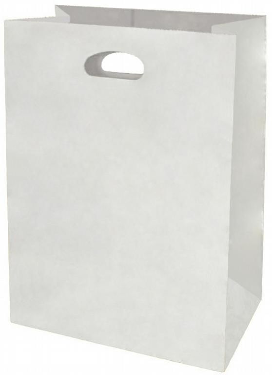 White Kraft Paper Bag with D Cut Handle