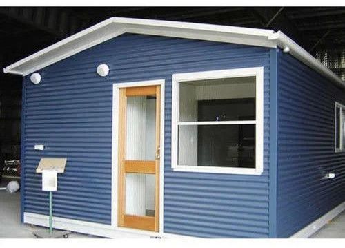 Polished Steel Rectangular Portable Security Cabin for Guard Room