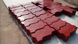 Plain Polished Solid Concrete Paver Block, Color : Red