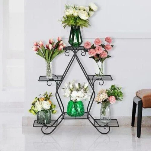 6 Tier Black Iron Planter Stand