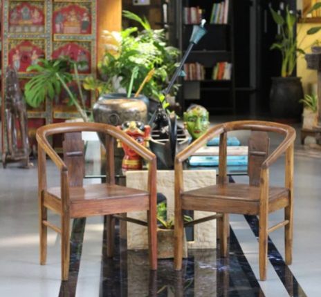 Solid Wood Round Backed Armchair