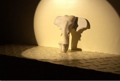 Wooden Craft Elephant Head For Wall Decor