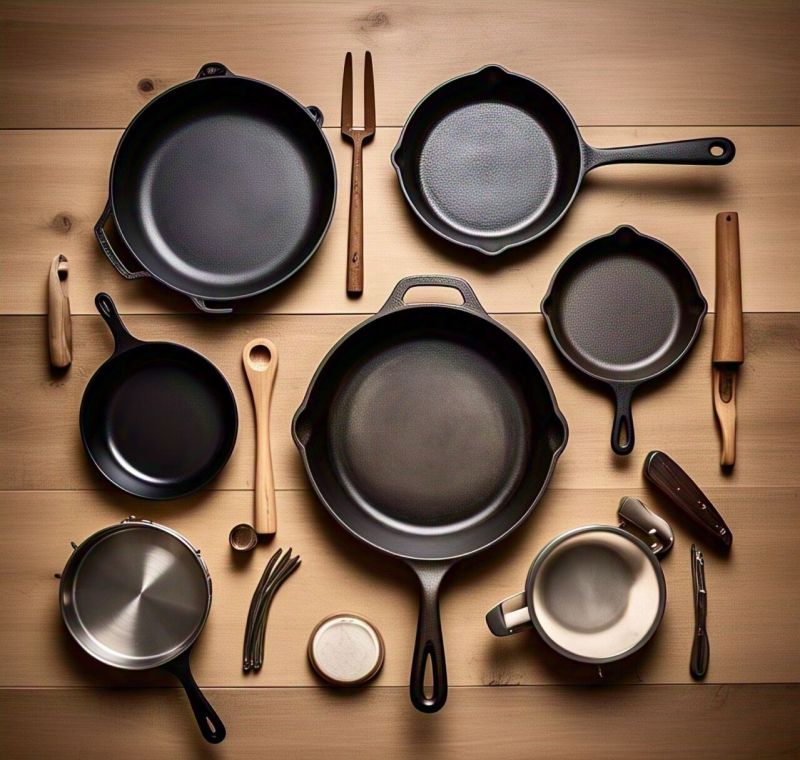 Black Cast Iron Handle Skillet Frypan