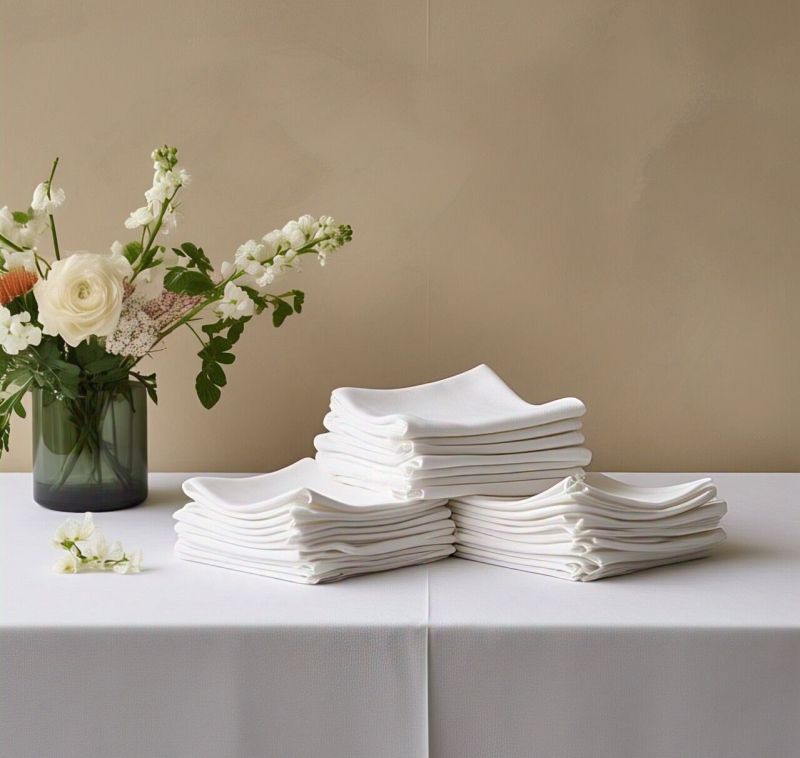 Plain White Table Napkins