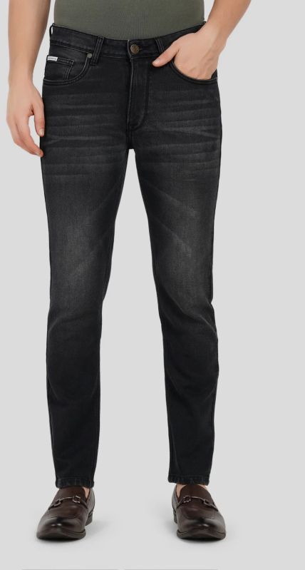Black Mid Rise Men's Slim Fit Jeans