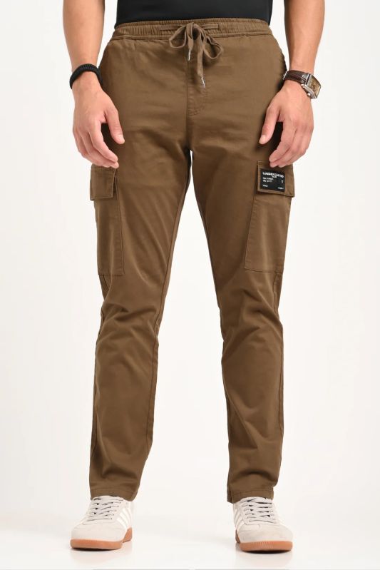 Brown Mid Rise Regular Fit Men's Cargo