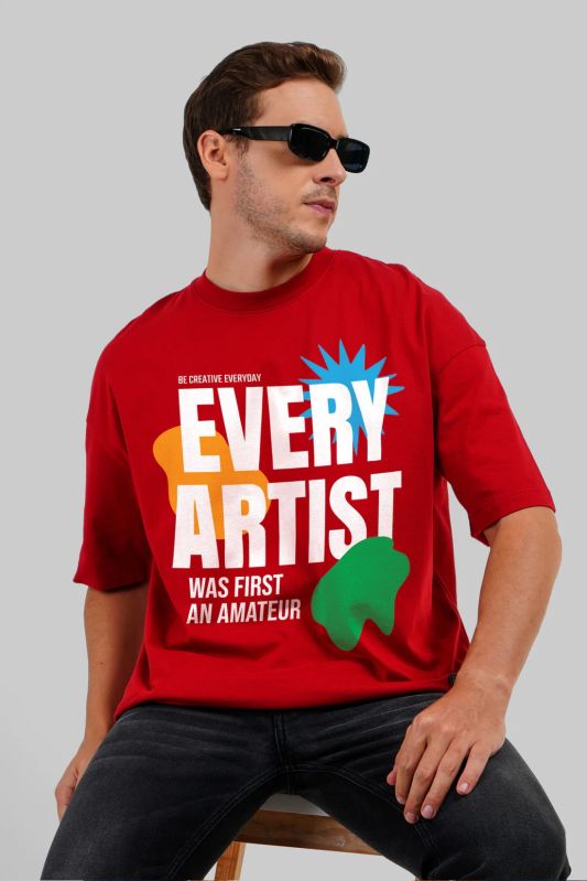 Every Artist Red Baggy Fit T-Shirt Men