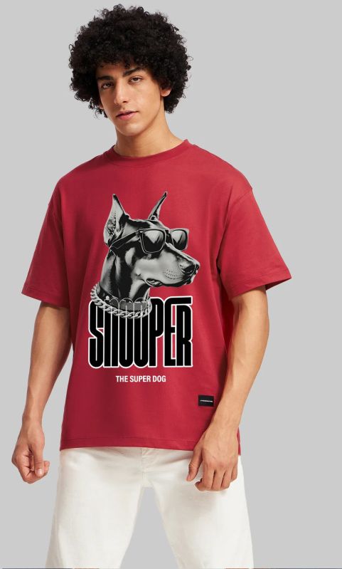 Snooper Dog Red Oversized Fit T-Shirt Men