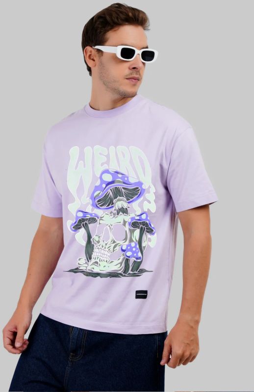 Weird Mushrooms Lavender Oversized Fit T-Shirt Men