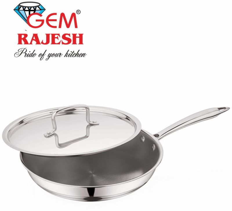 22 Cm Stainless Steel Triply Frying Pan with Lid
