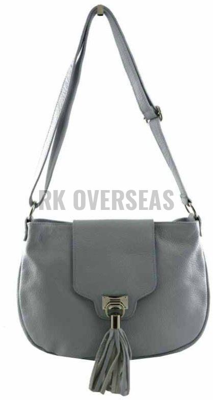 Ladies Grey Leather Clutch Bag