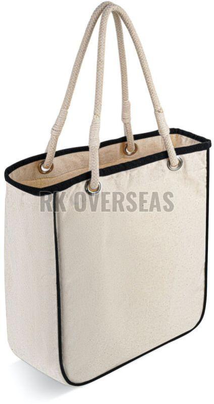 Plain Cream Cotton Canvas Tote Bag