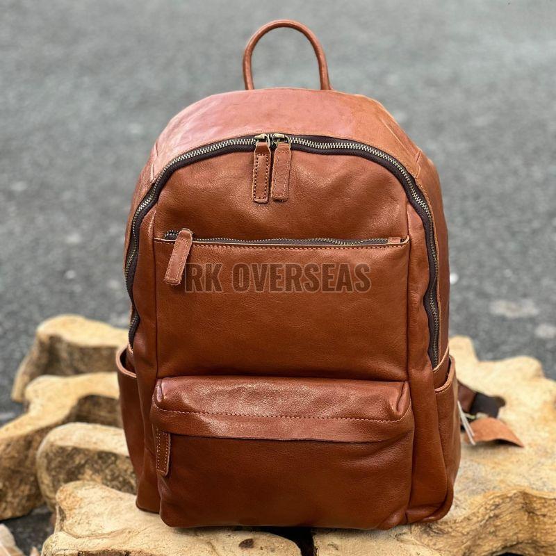 Leather Brown Fancy Backpack Bag
