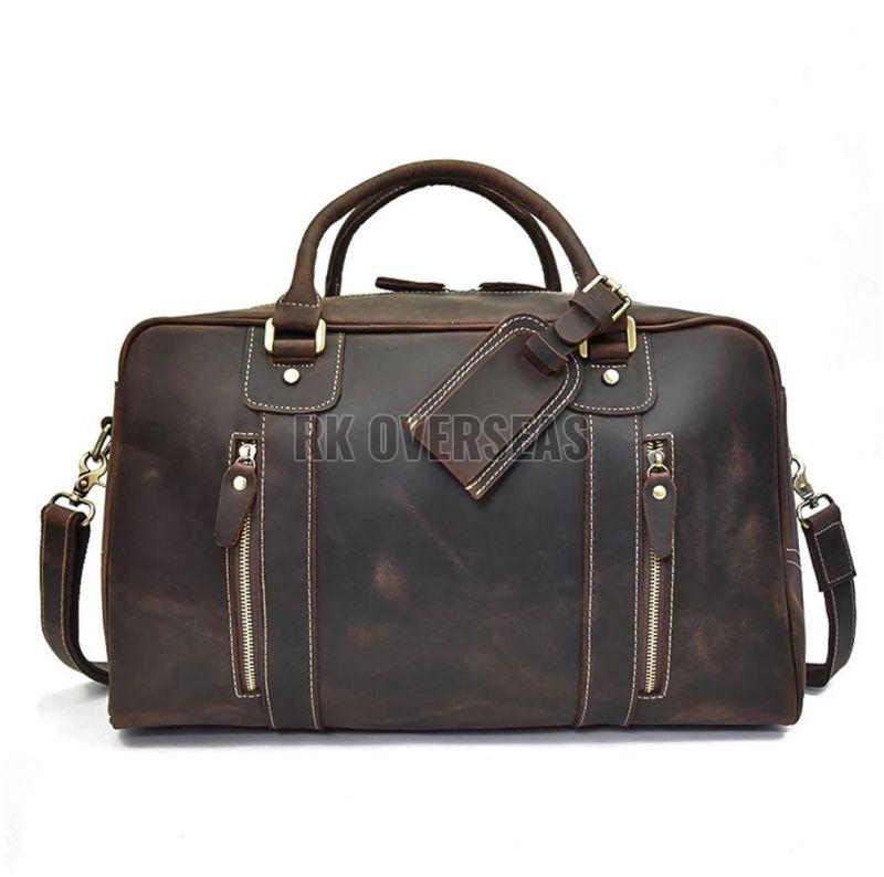 Brown Leather Duffle Bag