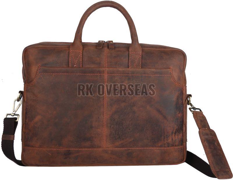 Dark Brown Leather Laptop Bag