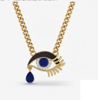 KuberBox Mesmer EvilEye Pendant, Color : Gold, Blue, White