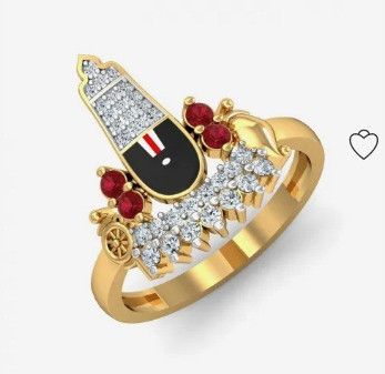 Shrinathji Gold Ring, Color : Ruby