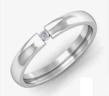 18kt Yellow Gold Solitaire Wedding Band