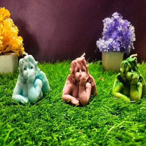 Soy Wax Multicolor Resting Girl Decorative Candle