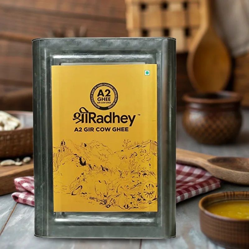 SHREERADHEY A2 Gir Cow Ghee 15 Ltr Tin
