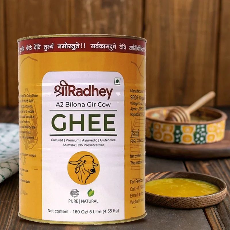 SHREERADHEY A2 Gir Cow Ghee 5Ltr