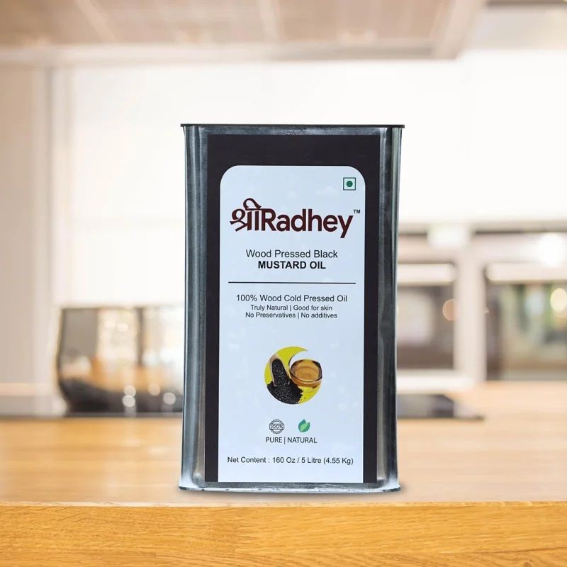 ShreeRadhey Wood Pressed Black Mustard Oil 5 Ltr