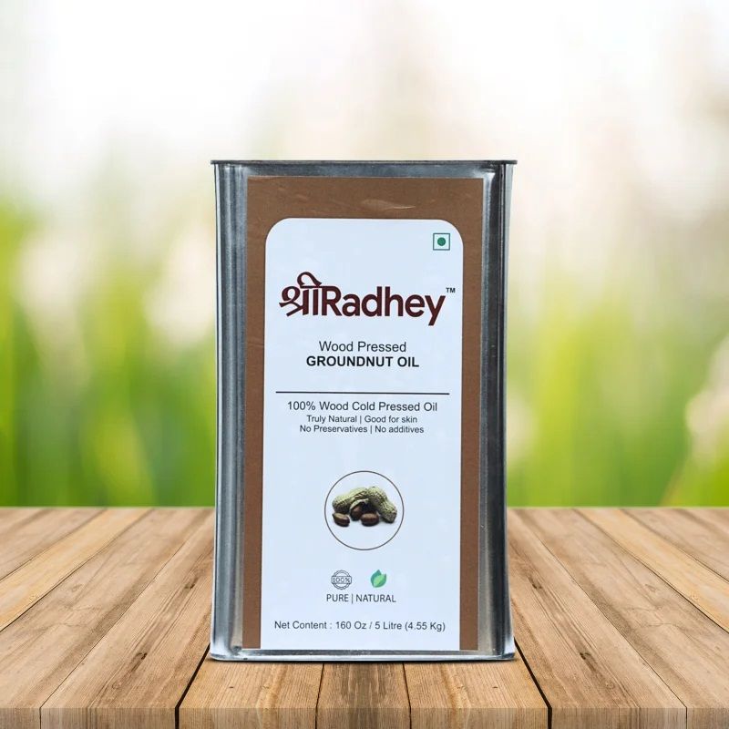 ShreeRadhey Wood Pressed Groundnut Oil 5 Ltr
