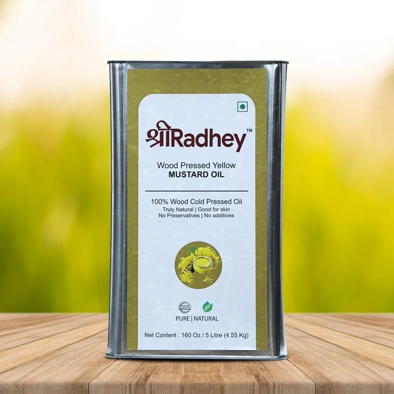 ShreeRadhey Wood Pressed Yellow Mustard Oil 5 Ltr