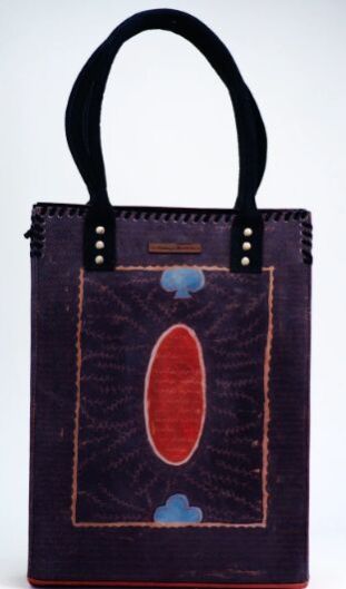 Black Card Print Portrait Tote Bag