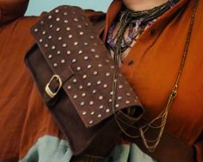 Brown Studded Fanny Bag