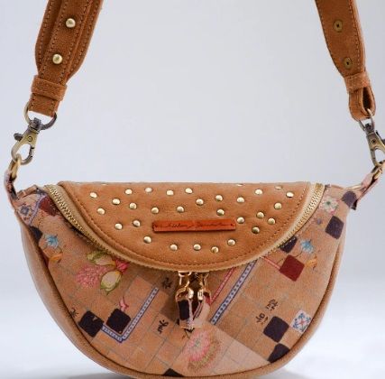 Fawn Japanese Checks Fanny Bag