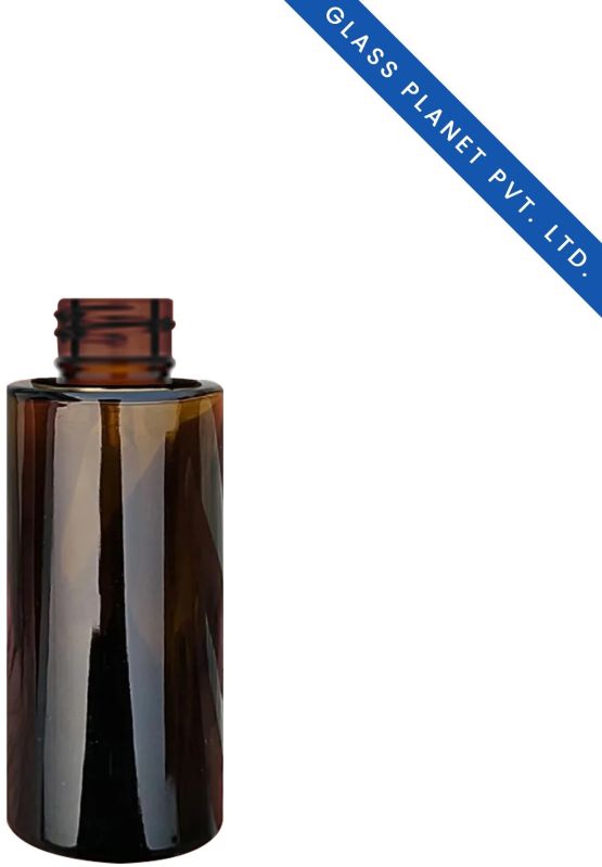 100 Ml 20mm Neck Amber Flat Shoulder Glass Bottle