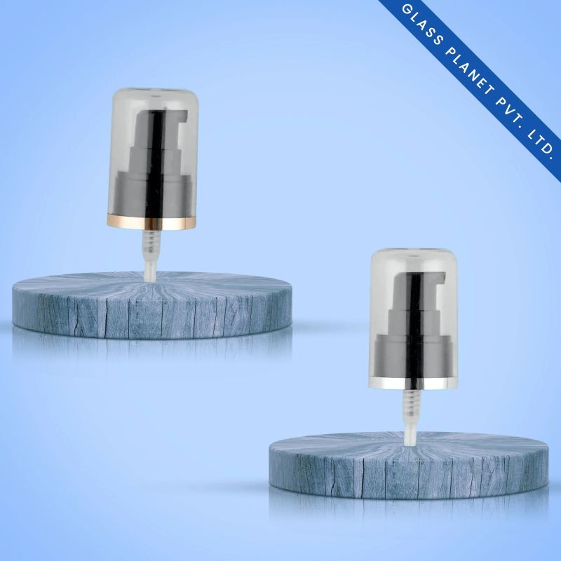 20mm AS Lotion Pump With Transparent Cap (Black Or White)