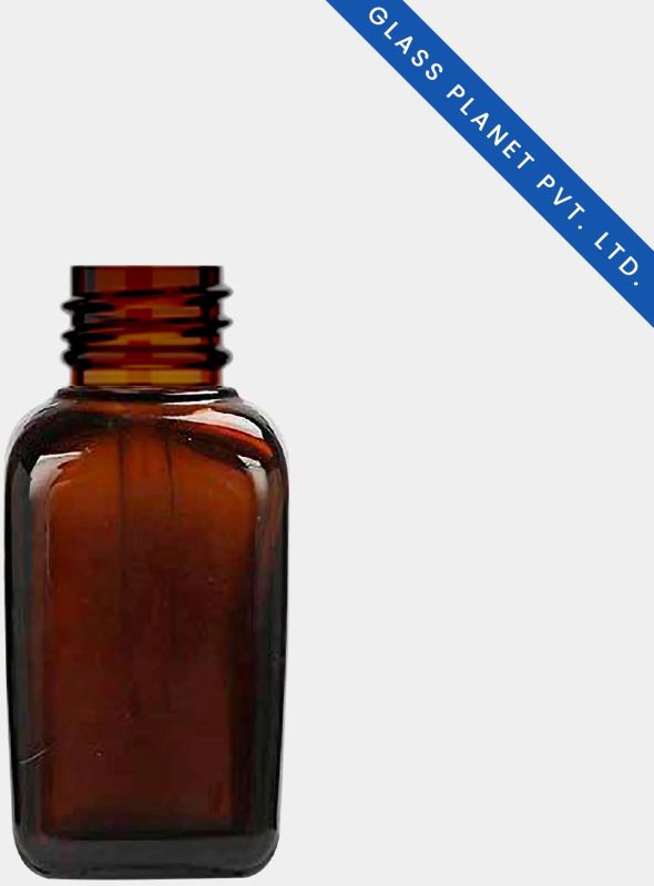 30 Ml Amber Square Glass Bottle With 18mm Neck