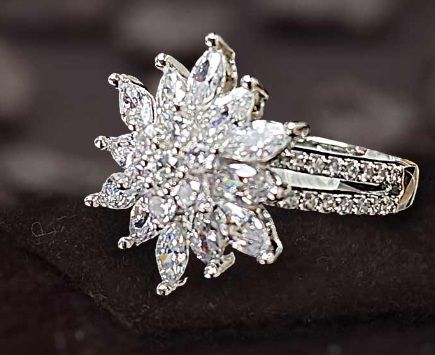 Women Leafy Floral AD Bloom Ring