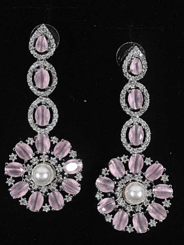 Women Mg Maria Pink Droplet Earrings