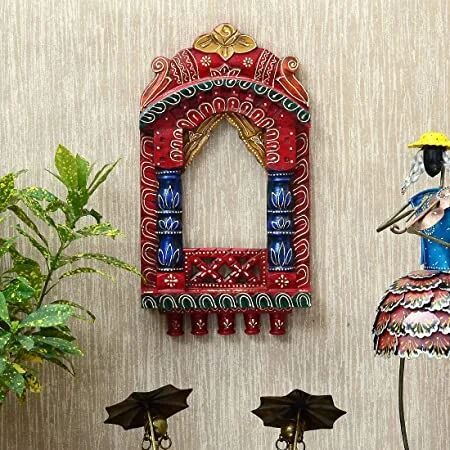 Multicolor Wooden Rajasthani Jharokha Window Frame