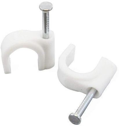 Unbreakable PVC 7MM Cable Clip, Color : White
