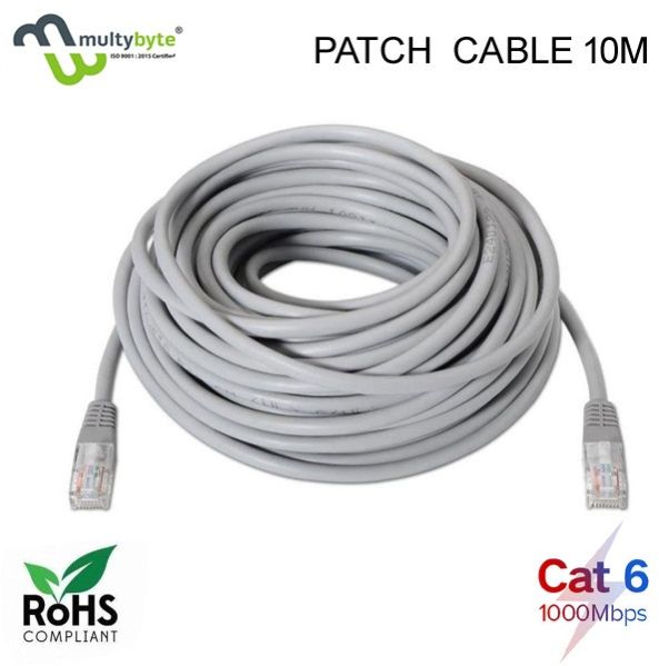 Multybyte RJ-45 Patch Cord cat-6 Ethernet Cable 10 MTR