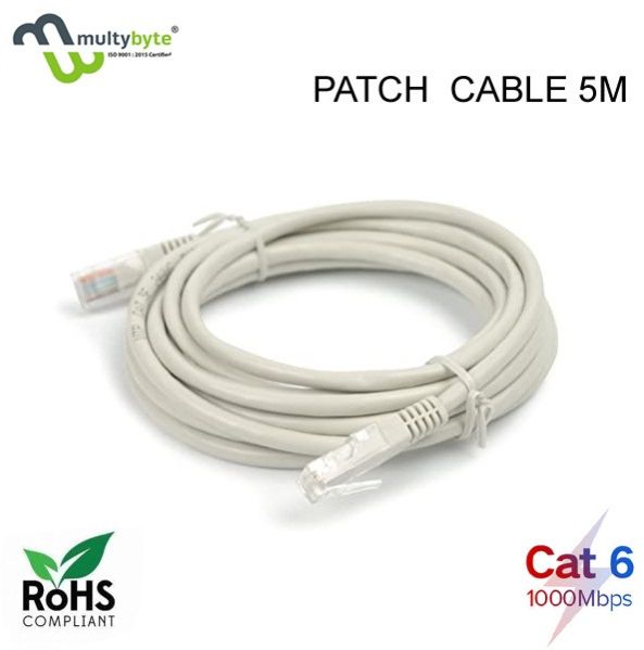 Multybyte RJ-45 Patch Cord cat-6 Ethernet Cable 5 MTR