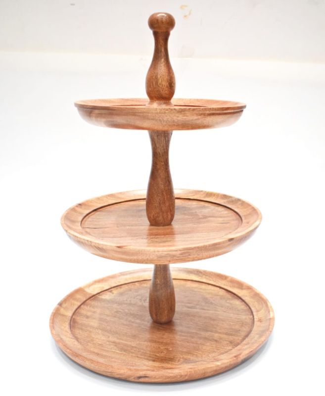 Three TIER WOODEN CAKE STAND