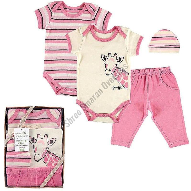 Soft Pink Cotton Baby Romper Suit