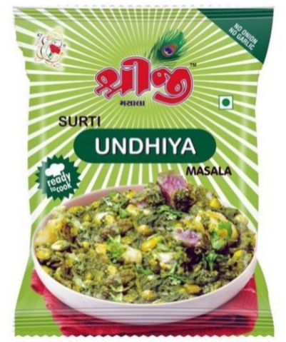 Undhiya Masala, Packaging Type : Plastic Material & Cartoon Box