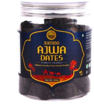 GGT's Jumbo Size Ajwa Dates (Khajoor) Jar