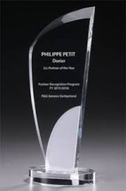 Glass Statue Studio Crystal Trophy, Color : Transparent Antique