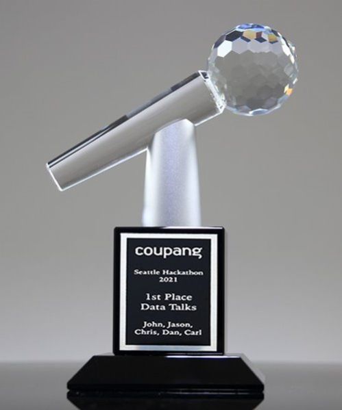 Mic Stand Crystal Trophy