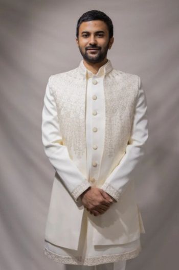 Mens Classic Ivory indo-western Sherwani