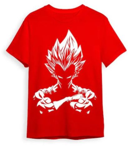 Unisex Red Anime Print Regular Fit T Shirt